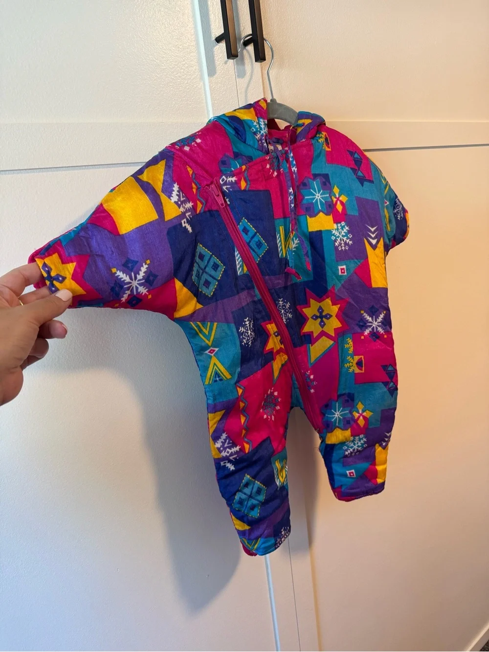 Vintage 80s/90s Circo Neon Colorblock Hooded Ski Suit Pram Bunting 12 months